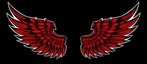 Vector illustration of red angel wings tattoo 11049364 Vector Art at ...