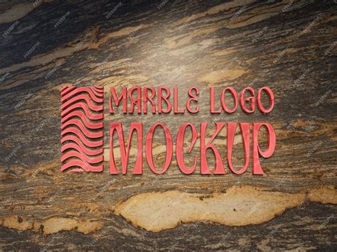 Premium PSD | Logo on marble wall mockup