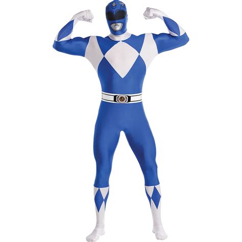 Blue Power Ranger Partysuit Halloween Costume, Mighty Morphin Power Rangers, XL - Walmart.com ...