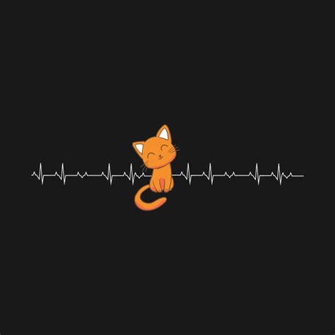 Cat Heartbeat - Funny Cat - T-Shirt | TeePublic