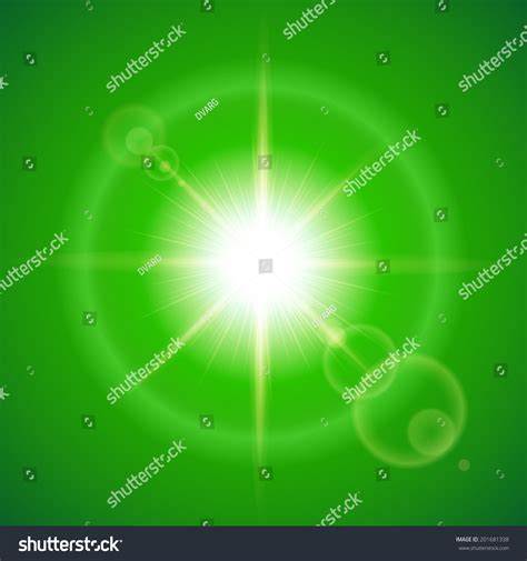 Glaring Sun Lens Flare Over Green Stock Vector 201681338 - Shutterstock