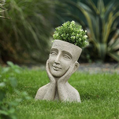 a planter in the shape of a man's head