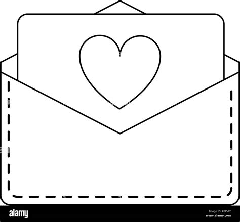 envelope with love letter black and white Stock Vector Image & Art - Alamy