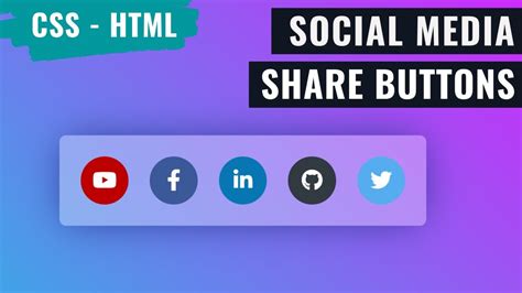 Social Media Share Buttons Using HTML and CSS