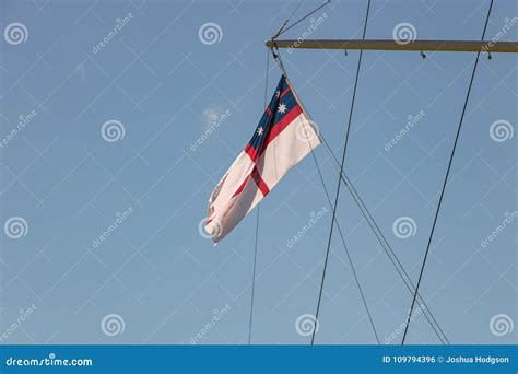 Waitangi Treaty Grounds Flag, Maori Shipping Flag Stock Photo - Image ...