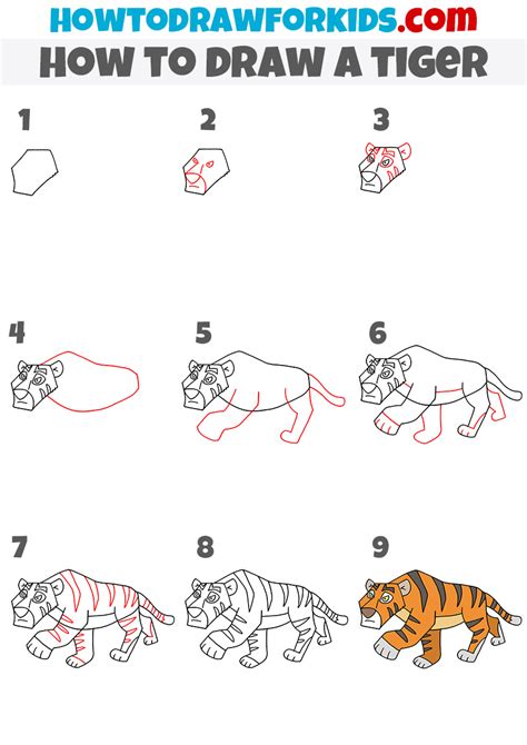 How to Draw a Tiger - Easy Drawing Tutorial For Kids