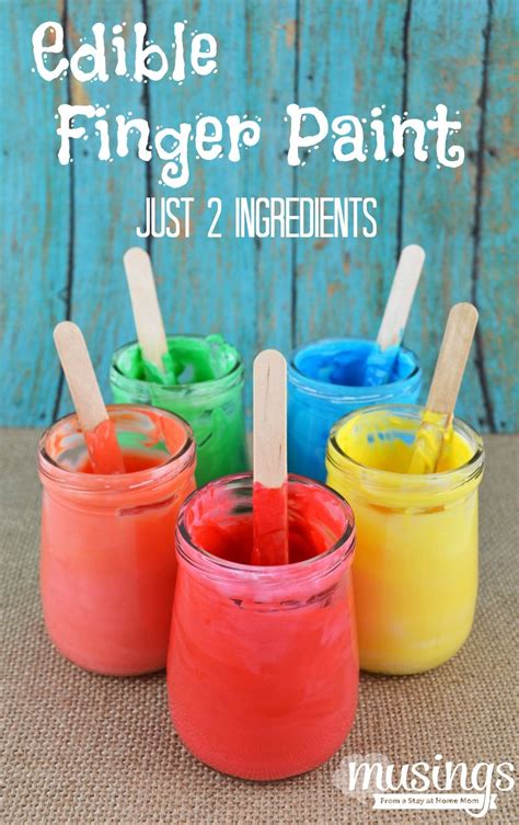 Two Ingredient Edible Finger Paint - Musings From a Stay At Home Mom | Edible finger paints ...