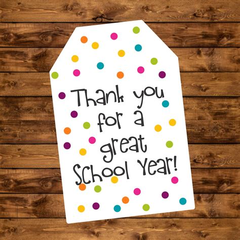 Thank You for a Great School Year Tag Teachers Appreciation | Etsy