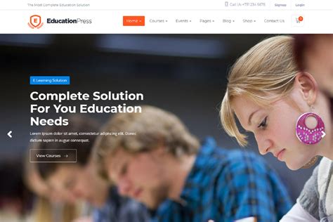 Complete Education Website Template Free Download