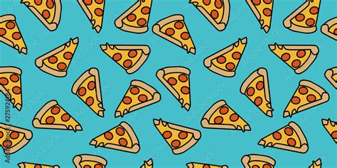 pizza pattern drawing background. Junk food seamless hand drawn for ...