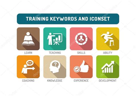 Training Icons Set Stock Vector by ©garagestock 106571504