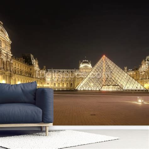 The Louvre at Night Wall Mural | Wallsauce UK