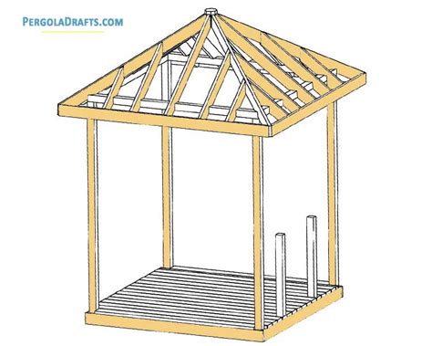 8×8 Square Gazebo Blueprints