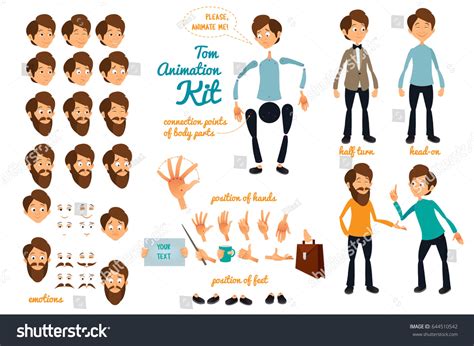 Vector Character Set Animation: vector de stock (libre de regalías) 644510542 | Shutterstock