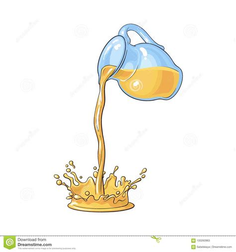 Jar with Orange Juice Pouring Down, Making Splash Stock Vector ...