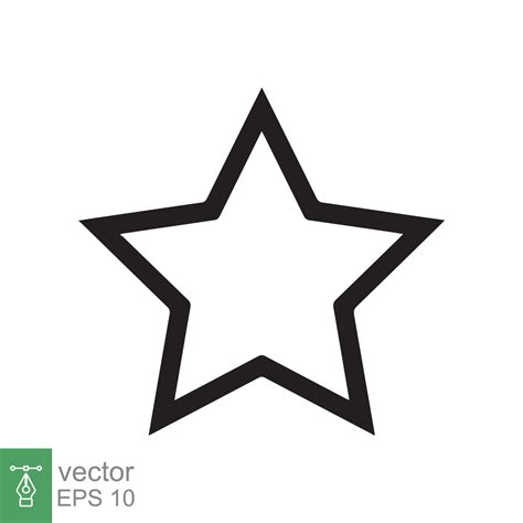 icono de estrella estilo de esquema simple. estrella negra, silueta ...