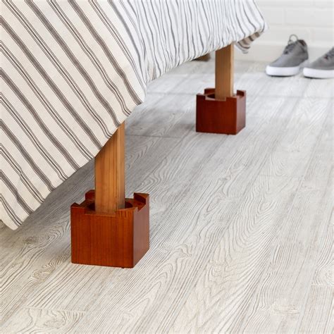 Set of 4 Wooden Bed Risers, Cherry