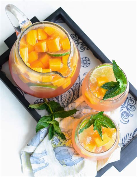 Mango Sangria With White Zinfandel and Lychee Liqueur ~ The Tiffin Box