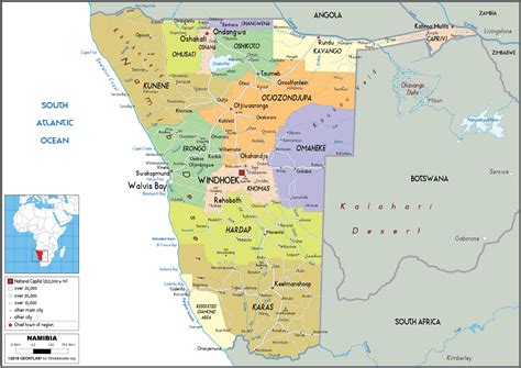 Namibia Map (Political) - Worldometer