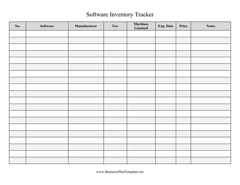 Software Inventory Tracking Spreadsheet Template Download Printable PDF ...