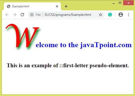 CSS Pseudo-elements - javatpoint