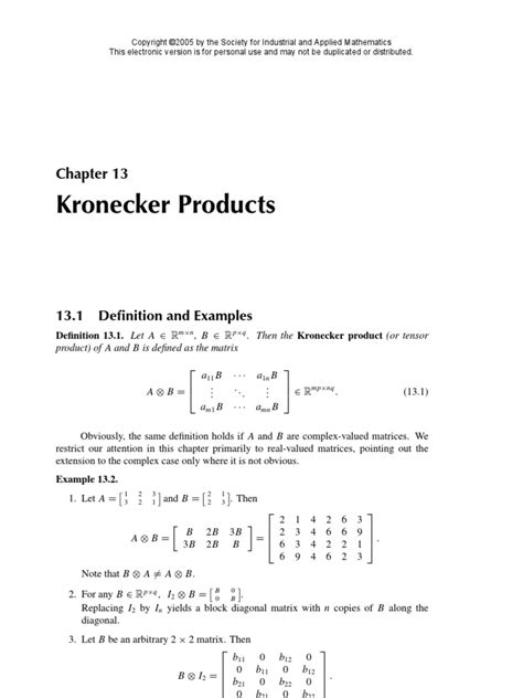 Produto de Kronecker | Matrix (Mathematics) | Eigenvalues And Eigenvectors