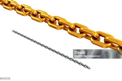 Gold And Silver Chains Isolated Stock Photo - Download Image Now ...