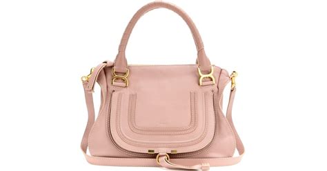 Chloé Marcie Medium Leather Shoulder Bag in Pink - Lyst