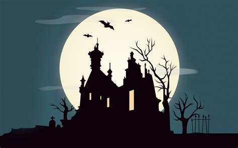 Holiday Halloween October Full Moon Castle Bats wallpaper | 2560x1600 ...
