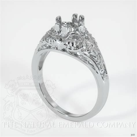 Platinum 950 Antique Ring Setting #JS10PT | The Natural Emerald Company