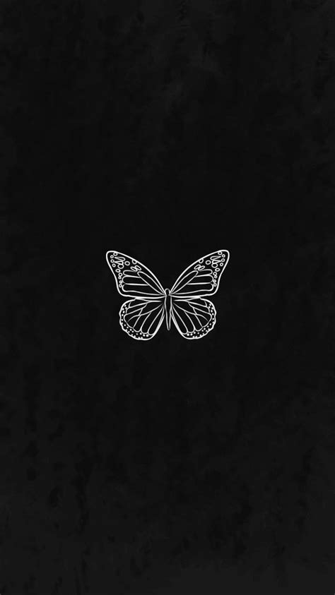 a black background with a white butterfly on it