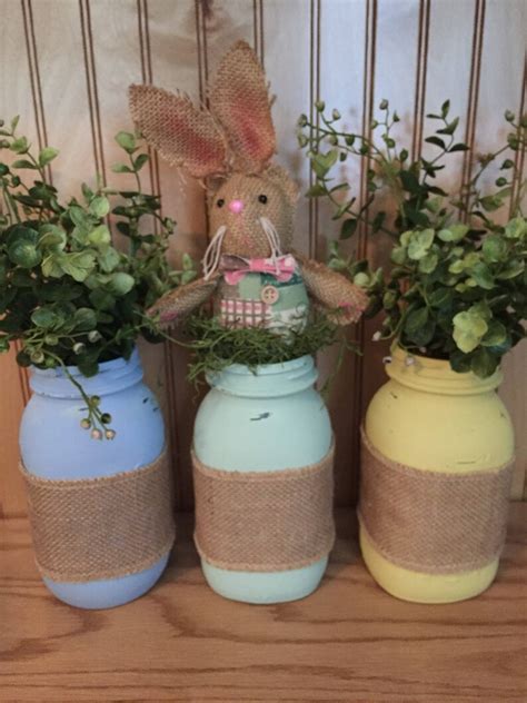 Easter mason jar centerpiece | Etsy