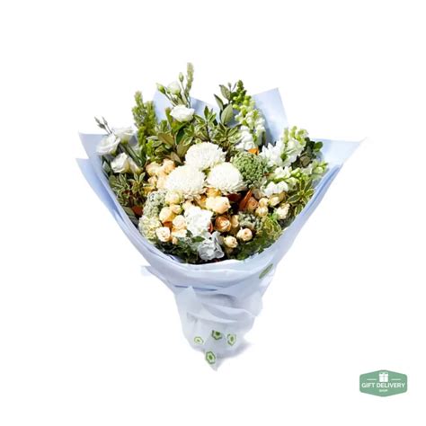 White Flower Bouquet - Send White Fresh Flowers - Gift Delivery Shop