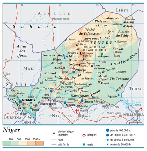 Carte du Niger - Plusieurs cartes du pays en Afrique (villes, régions...)