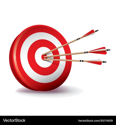 Archery target with arrows Royalty Free Vector Image