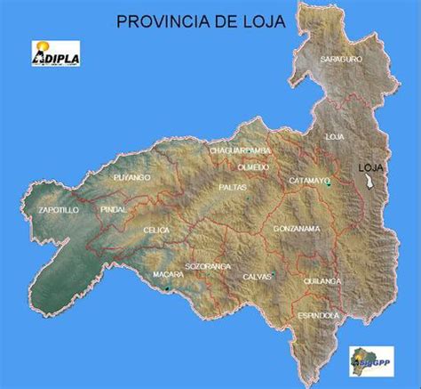 Physical map of Loja