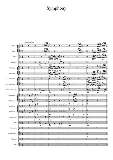 Symphony sheet music download free in PDF or MIDI