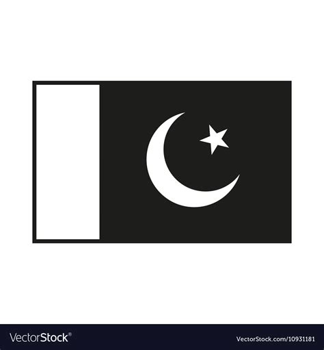 Flag of pakistan monochrome on white background Vector Image