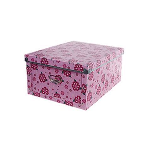 Small Flat Pack Storage Box: Pink | Home Bargains