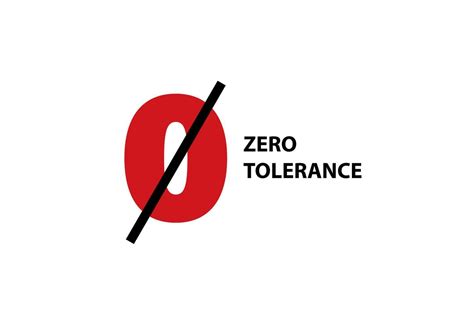 Zero tolerance clipart. Red symbol discrimination crossed out with black line violence and ...