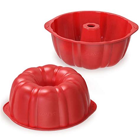 Buy 7 inch Silicone Bunte Cake Pans - Set of 2 - 6 Cups SILIVO Nonstick ...