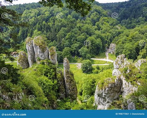 Amazing Calcium Carbonate Rocks in Green Mountains Stock Image - Image ...