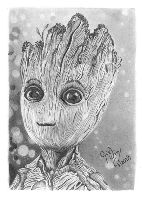 Pencil Drawing Of Baby Groot Drawing | ubicaciondepersonas.cdmx.gob.mx