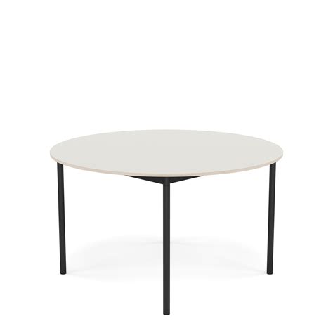 Muuto - Base Round Table - White nanolaminate/Plywood/Black - ⌀128cm | Studio Ellis