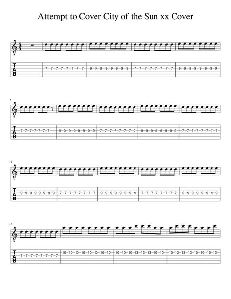 City of the Sun Intro xx Cover Sheet music for Guitar (Solo) | Musescore.com