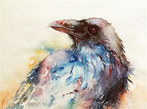 Blue Raven Painting by Arti Chauhan - Fine Art America