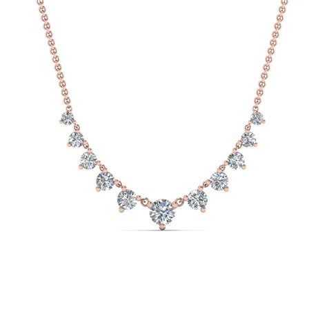 Graduated diamond Necklace In 14K Rose Gold | Fascinating Diamonds