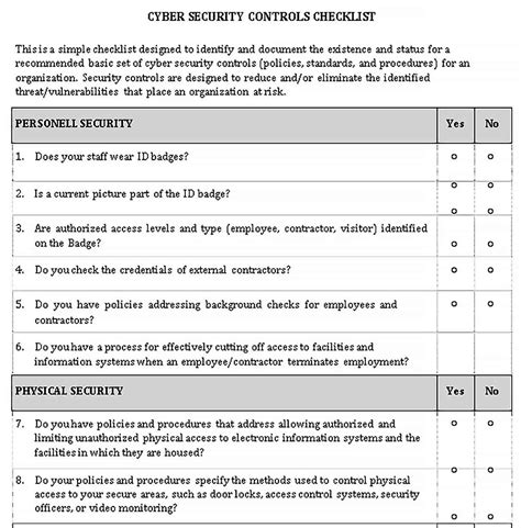 Security Questionnaire Template