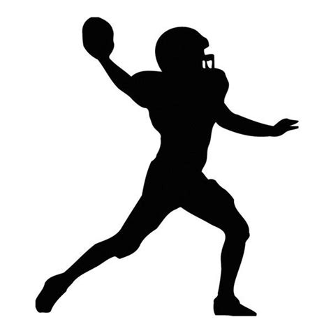 American Football Player Silhouette Black Vinyl Art Wall Decal liked on ...