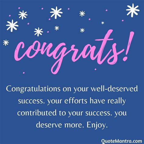 Congratulations Wishes On Success - QuoteMantra